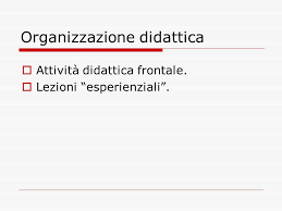 ORGANIZZAZIONE ATTIVITA' DIDATTICHE